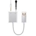 Tarjeta de sonido externa USB Virtual de 7,1 canales con carcasa de aleación de aluminio con Cable de 13cm para PC y portátil, USB