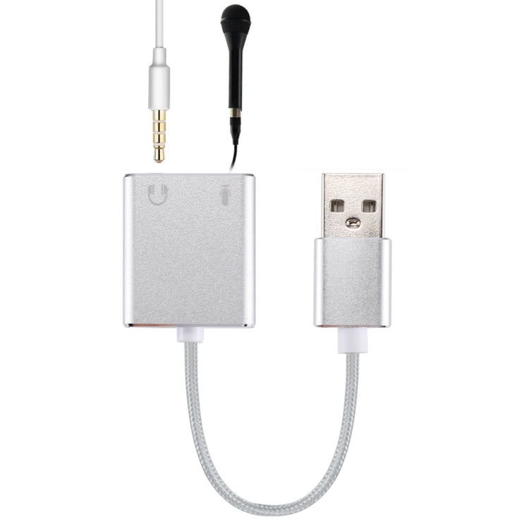 Tarjeta de sonido externa USB Virtual de 7,1 canales con carcasa de aleación de aluminio con Cable de 13cm para PC y portátil, USB