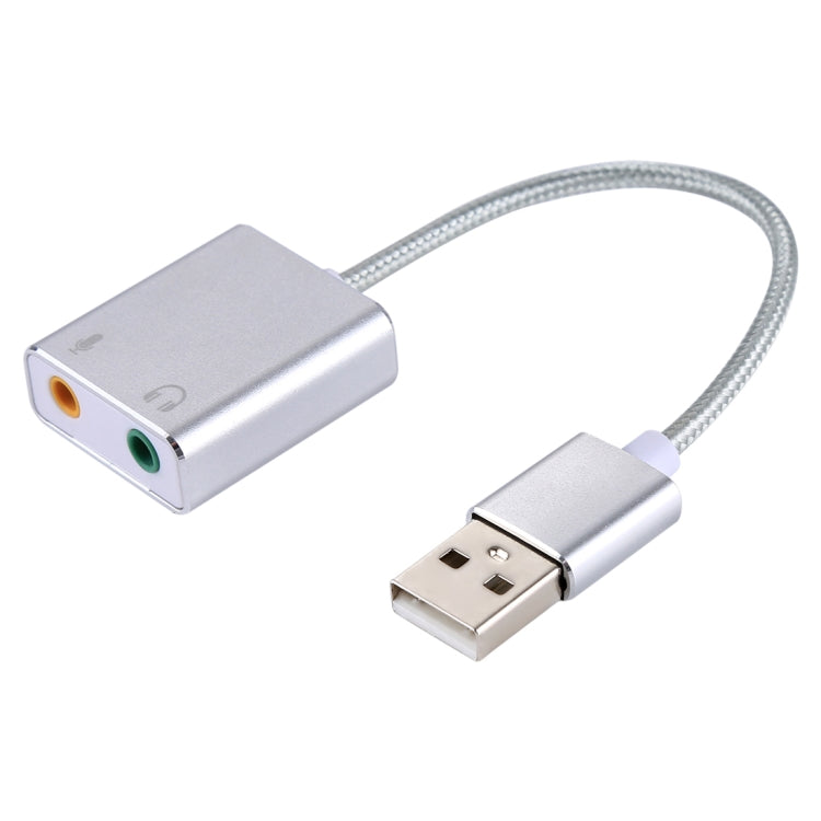 Tarjeta de sonido externa USB Virtual de 7,1 canales con carcasa de aleación de aluminio con Cable de 13cm para PC y portátil, USB