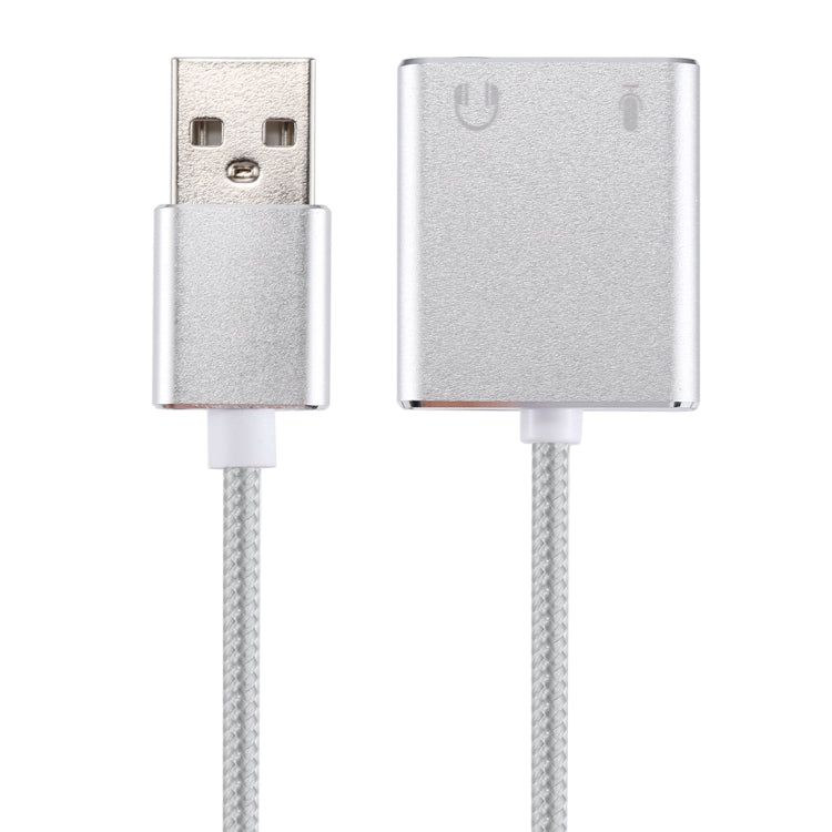 Tarjeta de sonido externa USB Virtual de 7,1 canales con carcasa de aleación de aluminio con Cable de 13cm para PC y portátil, USB