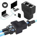 Terminal de conector de línea recta de Crystal Network, dispositivo de extensión de interfaz RJ45 de tres cabezales hembra a hembra, 3 Ports