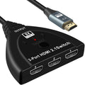 Caja selectora de conmutador HDMI 8K de 3 puertos con cable flexible
