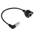 Cable de extensión LAN RJ45 macho doblado hacia arriba a RJ45 hembra de 30 cm, 30cm RJ45 Male Bent Upward