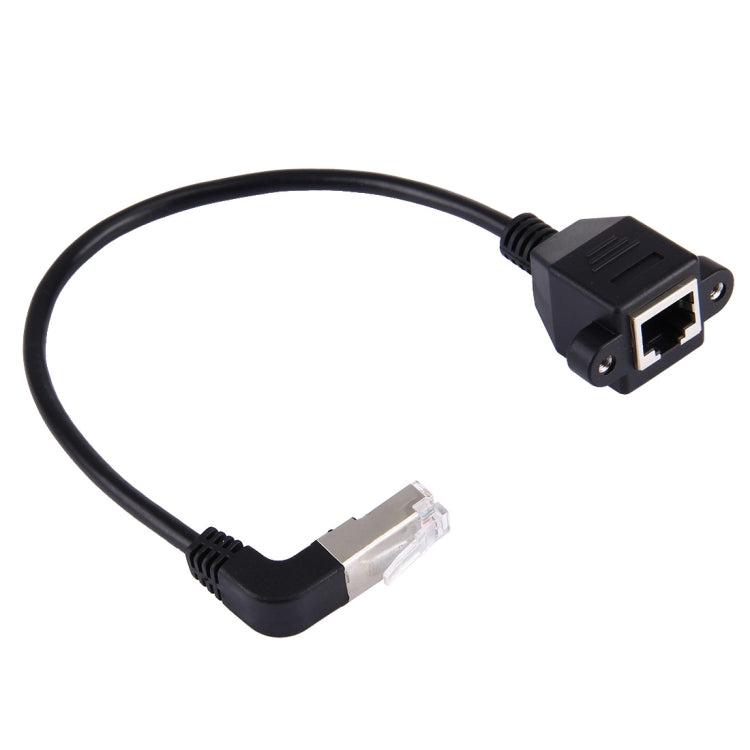 Cable de extensión LAN RJ45 macho doblado hacia arriba a RJ45 hembra de 30 cm, 30cm RJ45 Male Bent Upward
