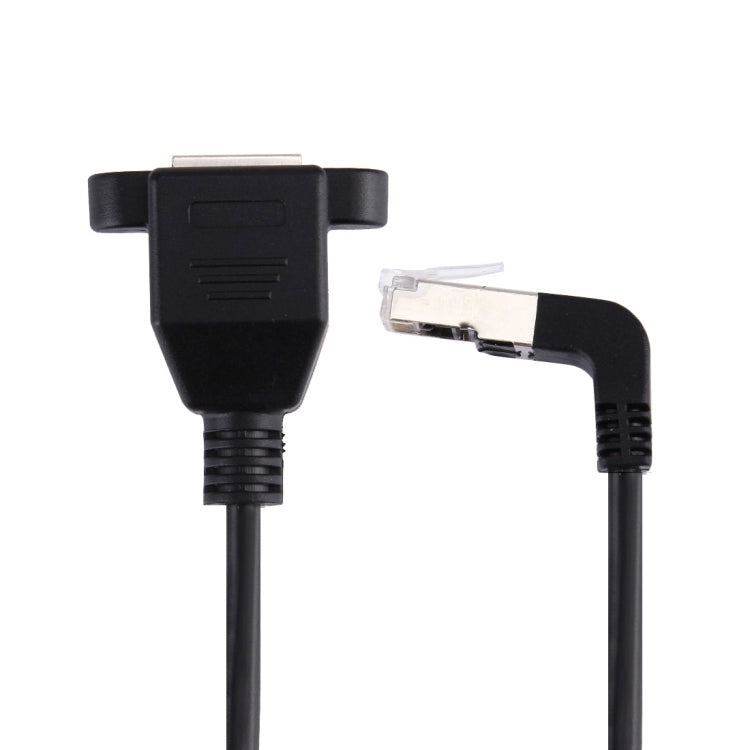 Cable de extensión LAN RJ45 macho doblado hacia arriba a RJ45 hembra de 30 cm, 30cm RJ45 Male Bent Upward