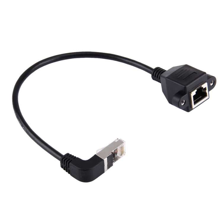 Cable de extensión LAN RJ45 macho doblado a RJ45 hembra de 30 cm, 30cm RJ45 Male Bent Down