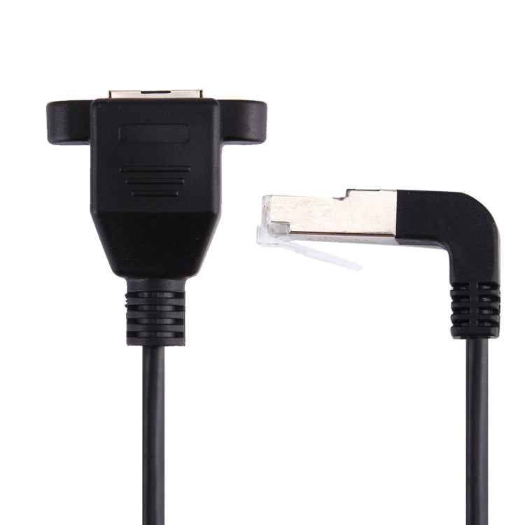 Cable de extensión LAN RJ45 macho doblado a RJ45 hembra de 30 cm, 30cm RJ45 Male Bent Down