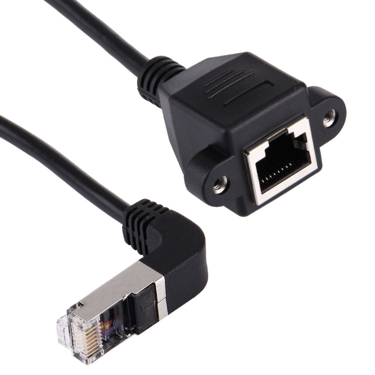 Cable de extensión LAN RJ45 macho doblado a RJ45 hembra de 30 cm, 30cm RJ45 Male Bent Down