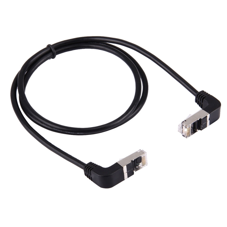 Cable LAN de red RJ45 macho doblado a RJ45 macho doblado de 1 m, 1m Bent Down to Bent Down