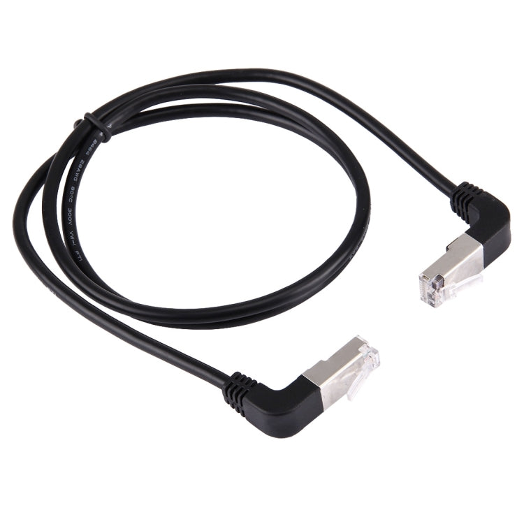 Cable LAN de red RJ45 macho doblado hacia arriba a RJ45 macho doblado hacia arriba, 1 m, 1m Bent Upward to Bent Upward