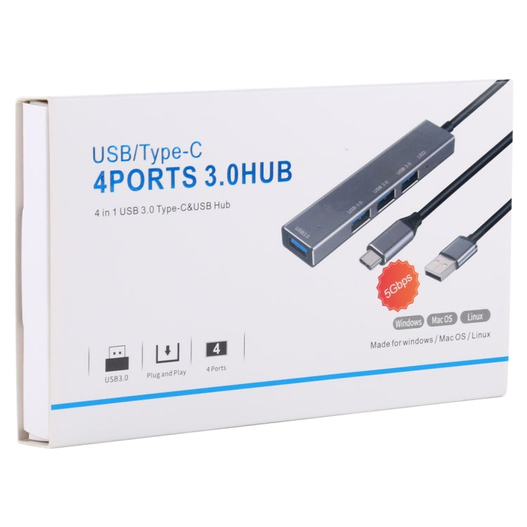 3019 4 x USB 3.0 a USB 3.0 Adaptador HUB de aleación de aluminio con indicador LED