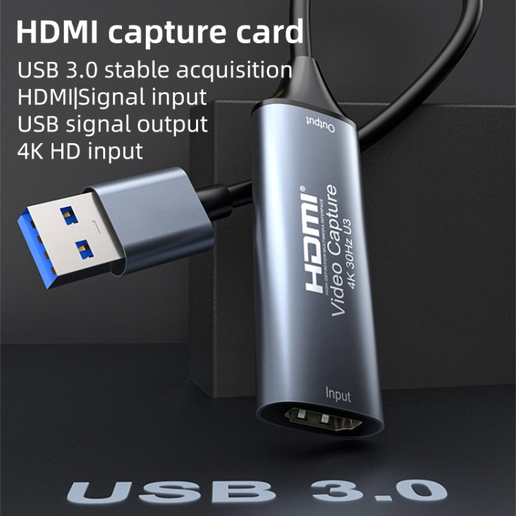 Tarjeta de captura de vídeo HD 4K 30Hz HDMI a USB3.0 con cable, HDMI to USB3.0