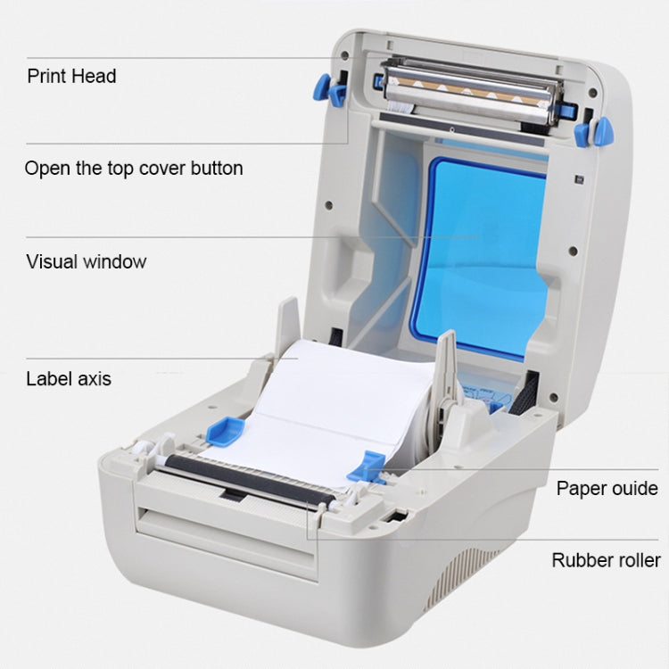 Impresora de códigos de barras de calibración automática térmica con puerto USB Xprinter XP-460B, XP-460B