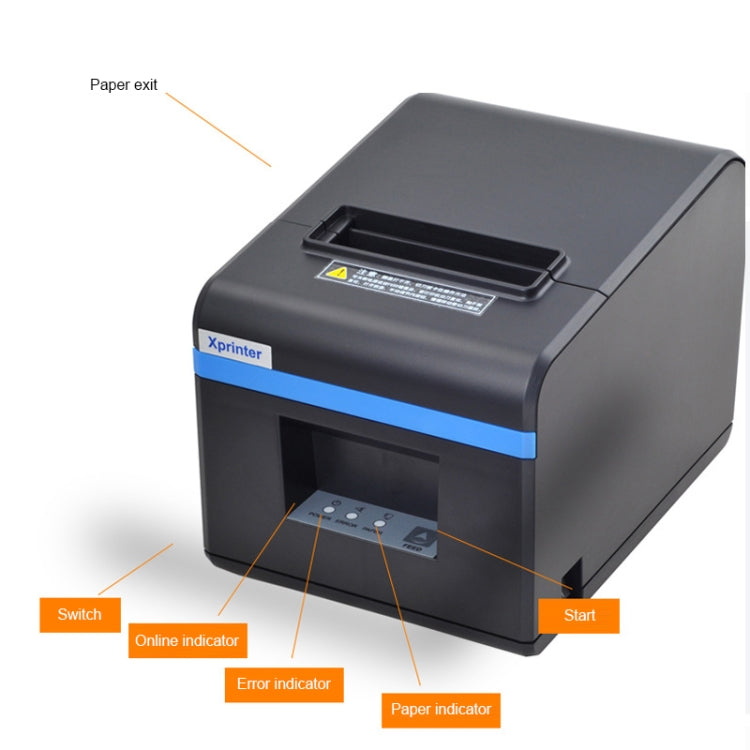 Impresora de códigos de barras de calibración automática térmica con puerto USB Xprinter XP-N160II, XP-N160II