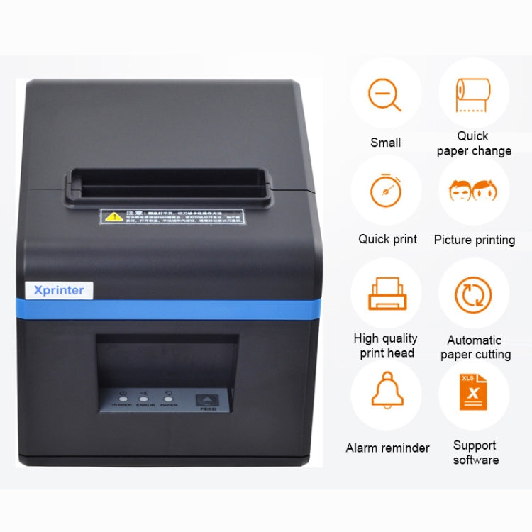 Impresora de códigos de barras de calibración automática térmica con puerto USB Xprinter XP-N160II, XP-N160II