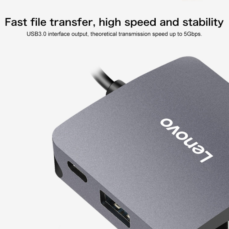 Estación de acoplamiento convertidor universal Lenovo C06 6 en 1 tipo C / USB-C a HDMI / VGA, C06