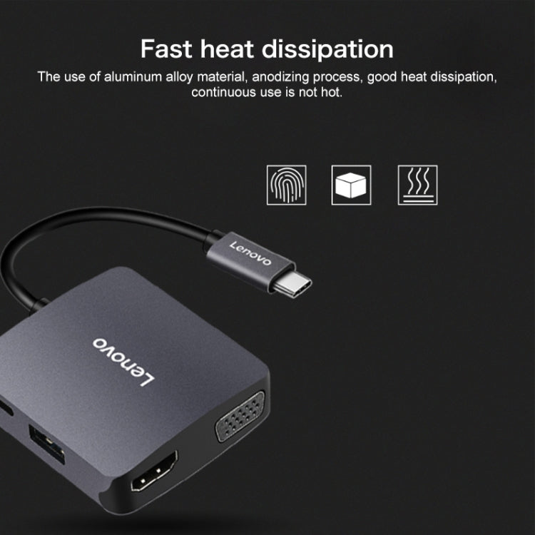 Estación de acoplamiento convertidor universal Lenovo C06 6 en 1 tipo C / USB-C a HDMI / VGA, C06