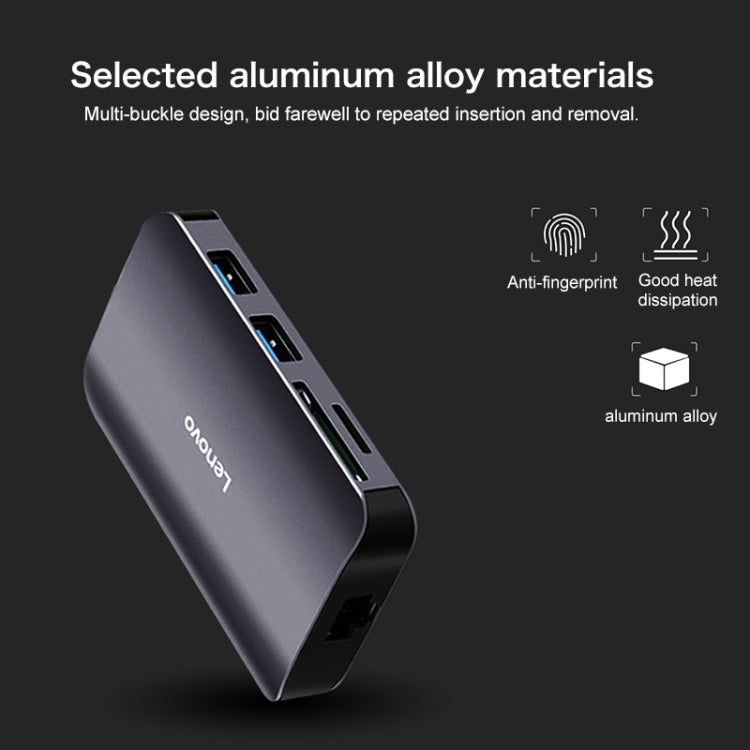 Hub convertidor multifunción Lenovo F1-C08 8 en 1 Type-C / USB-C a HDMI, F1-C08