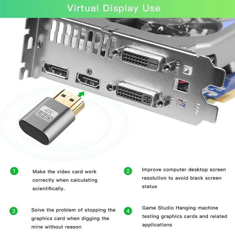 Adaptador de pantalla virtual VGA HDMI 1.4 DDC EDID Dummy Plug Emulador de pantalla sin cabeza, Pink, Grey, Gold, Red, Silver