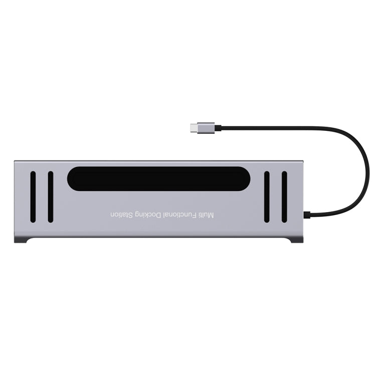 9199 12 en 1 USB-C / Type-C a USB-C / Type-C + Ranura para tarjeta TF / SD + RJ45 + Audio de 3,5 mm + Carga PD USB-C / Type-C + 2 HDMI + 4 puertos USB 3.0 MultifuncionalEstación de acoplamiento del convertidor HUB, 9199