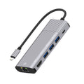 79591 6 en 1 8 pines a RJ45 + HDMI + carga de 8 pines + 3 puertos USB 2.0 estación de acoplamiento convertidor HUB multifuncional, 79591
