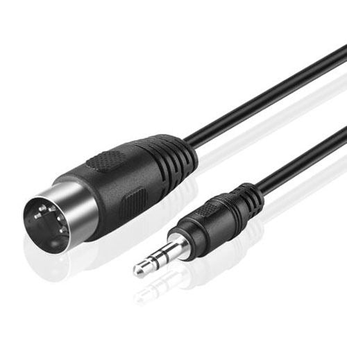 Cable adaptador de audio con conector MIDI de 3,5 mm a DIN de 5 pines, longitud del cable: 1,5 m