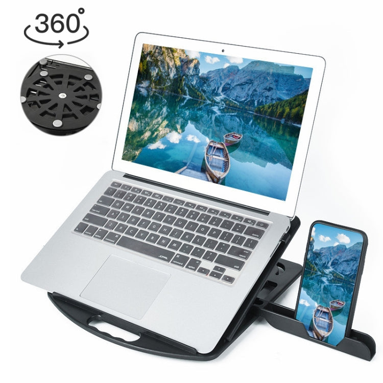 Disipación de calor aumentada de uso general para soporte para computadora portátil, Estilo: con soporte para teléfono móvil con rotación, Style: with Mobile Phone Holder with Rotation