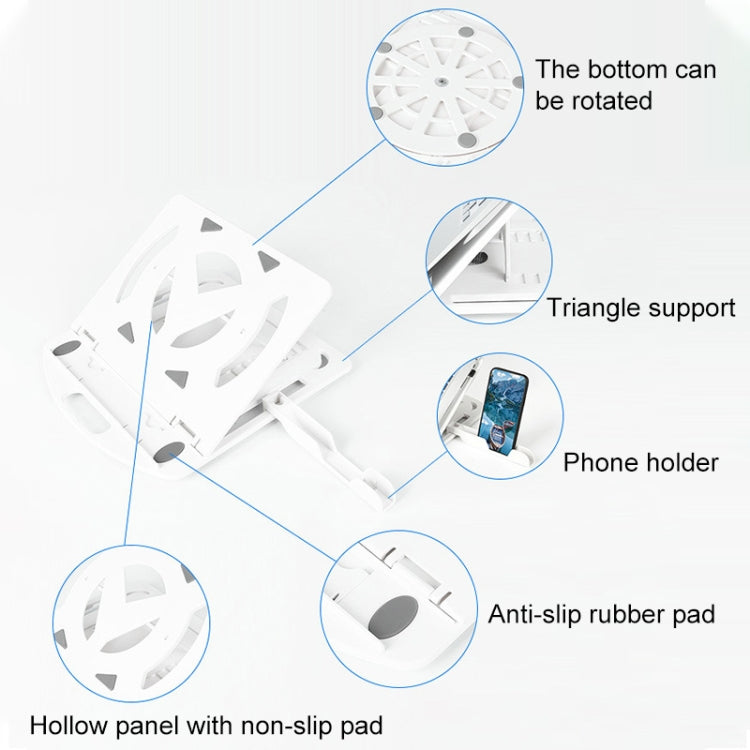Disipación de calor aumentada de uso general para soporte para computadora portátil, Estilo: con soporte para teléfono móvil con rotación, Style: with Mobile Phone Holder with Rotation