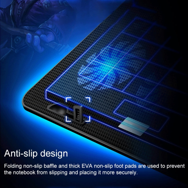 ICE COOREL Base para computadora portátil Control de velocidad Silencioso Soporte de enfriamiento de seis ventiladores Rejilla de enfriamiento, Estilo: Buque insignia, Style: Flagship