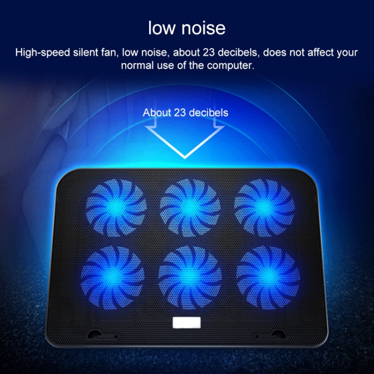 ICE COOREL Base para computadora portátil Control de velocidad Silencioso Soporte de enfriamiento de seis ventiladores Rejilla de enfriamiento, Estilo: Buque insignia, Style: Flagship