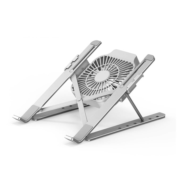 Soporte portátil ajustable para computadora portátil, estante de aumento de altura de elevación de escritorio, soporte plegable para disipación de calor, Estilo: Ventilador, Style: Fan