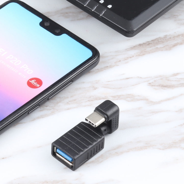 Adaptador OTG de codo en forma de U USB-C / Type-C macho a USB 3.0 hembra, Type-C to USB 3.0