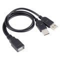 Cable USB hembra a 2 USB macho, longitud: unos 30 cm