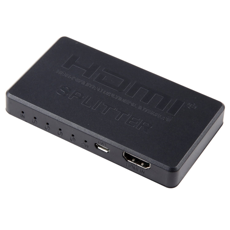 Caja divisora HDMI 3D 4K, 1 entrada x 4 salidas, fuente de alimentación USB
