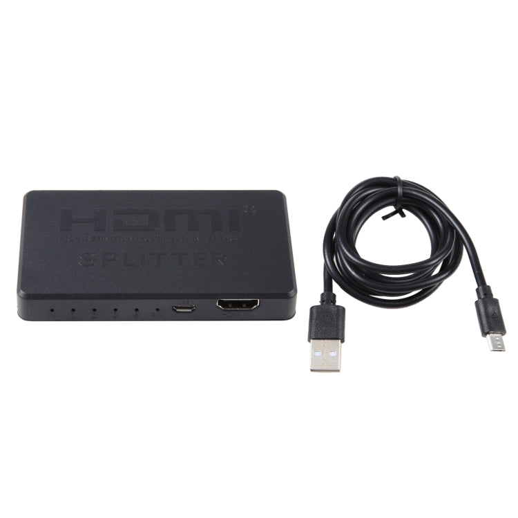 Caja divisora HDMI 3D 4K, 1 entrada x 4 salidas, fuente de alimentación USB