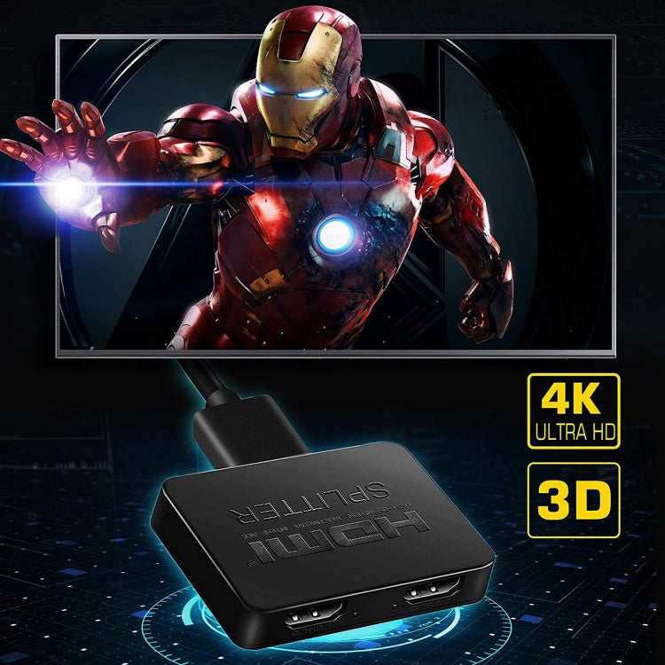 Caja divisora HDMI 3D 4K, 1 entrada x 4 salidas, fuente de alimentación USB