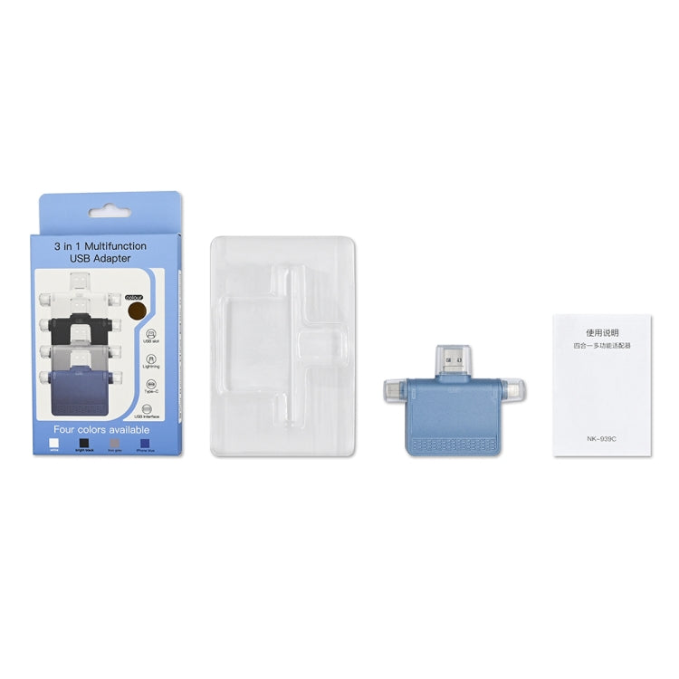 NK-939C Estación de acoplamiento multifuncional USB a USB-C / Type-C + 8PIN 3 en 1