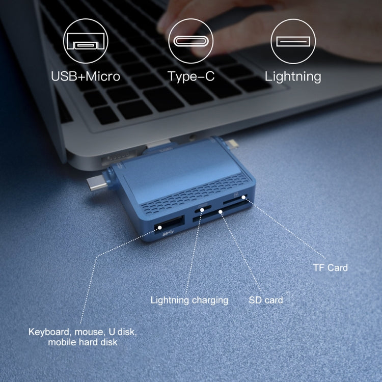 NK-939C Estación de acoplamiento multifuncional USB a USB-C / Type-C + 8PIN 3 en 1