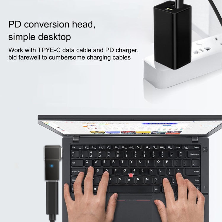 Adaptador de carga de computadora USB-C / Type-C hembra a grande y cuadrado de 100 W para Lenovo, Type-C Female to Big Square