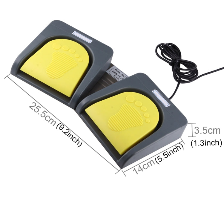 FS2016-USB 2 USB portátil 2 interruptor de pie teclado de control, multimedia/teclado/gamepad/ratón/cadena/B Funciones de adquisición de imágenes por ultrasonido, 2 Foot Switch