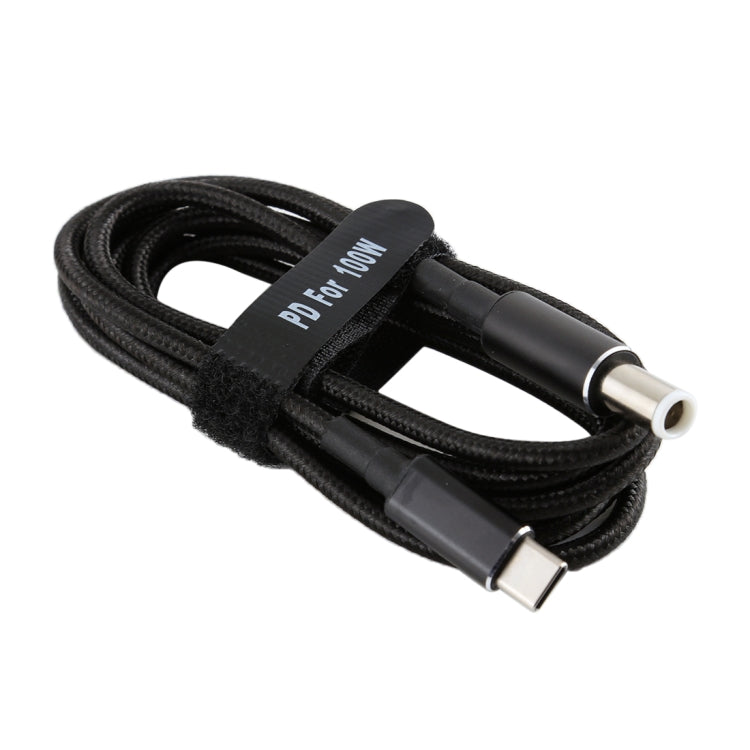 PD 100W 7,4 x 0,6 mm macho a USB-C / Type-C Cable de carga de alimentación de tejido de nailon macho para Dell, longitud del cable: 1,7 m, 7.4 x 0.6mm for Dell