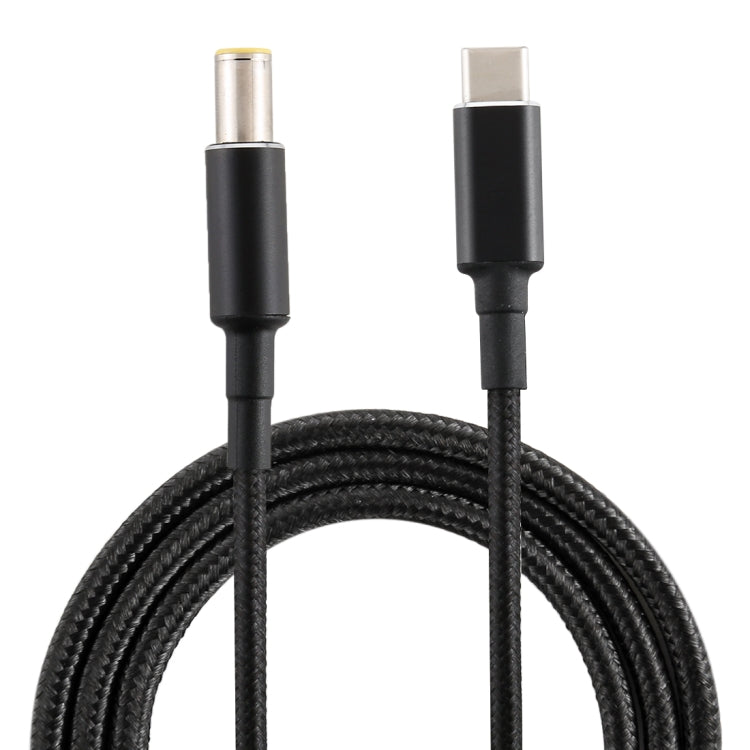 PD 100W 7,9 x 5,0 mm macho a USB-C / Type-C Cable de carga de alimentación de tejido de nailon macho, longitud del cable: 1,7 m, 7.9x5.0mm to Type-C