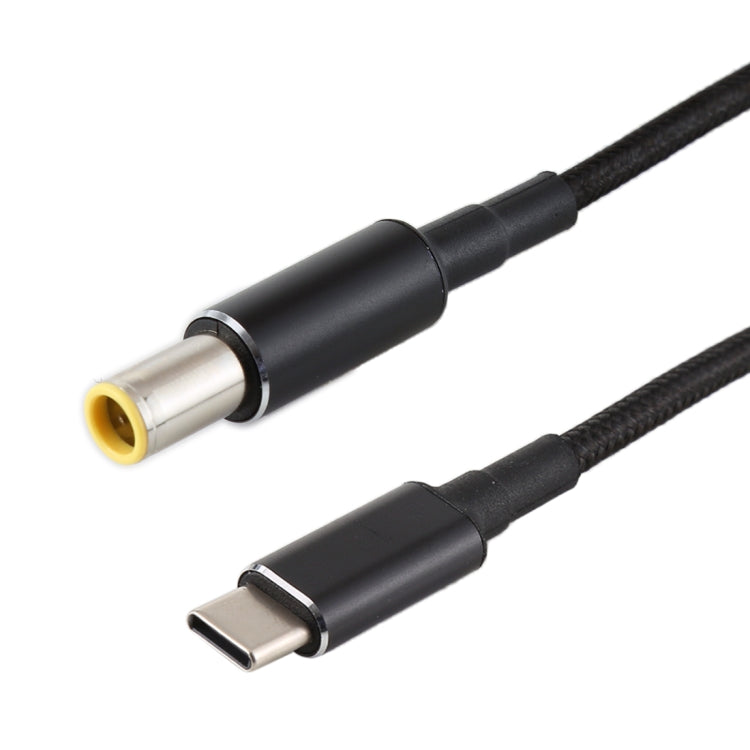 PD 100W 7,9 x 5,0 mm macho a USB-C / Type-C Cable de carga de alimentación de tejido de nailon macho, longitud del cable: 1,7 m, 7.9x5.0mm to Type-C