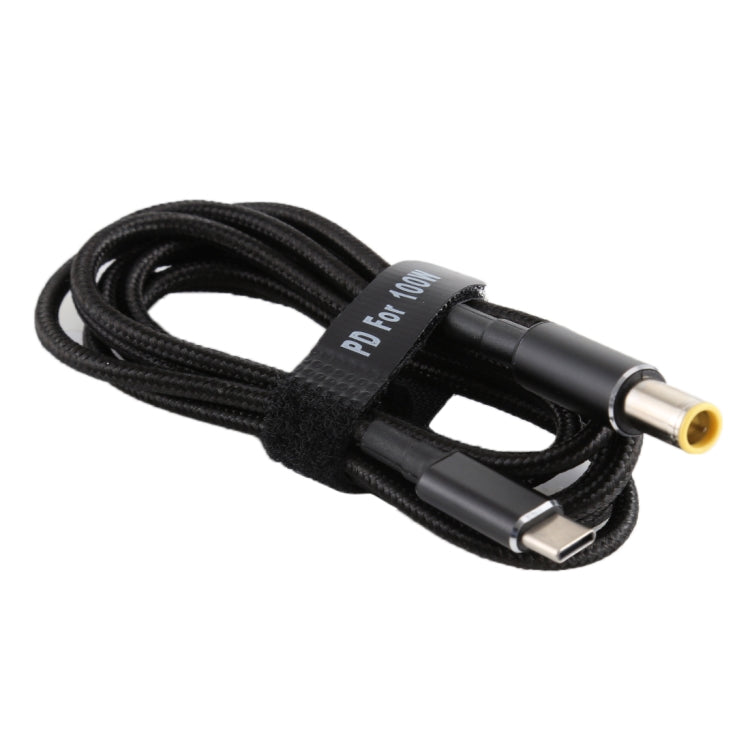 PD 100W 7,9 x 5,0 mm macho a USB-C / Type-C Cable de carga de alimentación de tejido de nailon macho, longitud del cable: 1,7 m, 7.9x5.0mm to Type-C