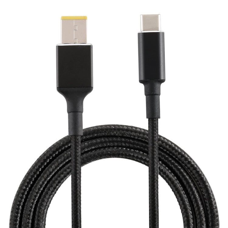 Cable de carga de alimentación de tejido de nailon macho Big Square macho a USB-C / tipo C macho para Lenovo, longitud del cable: 1,7 m, Big Square to Type-C