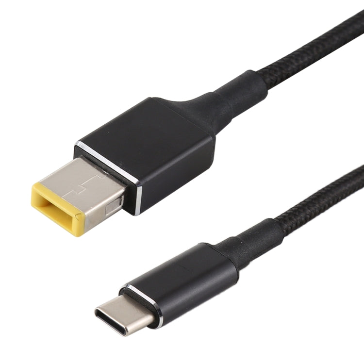 Cable de carga de alimentación de tejido de nailon macho Big Square macho a USB-C / tipo C macho para Lenovo, longitud del cable: 1,7 m, Big Square to Type-C