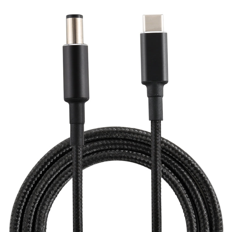 PD 100W 7,4 x 0,6 mm macho a USB-C / Type-C Cable de carga de alimentación de tejido de nailon macho para HP, longitud del cable: 1,7 m, 7.4 x 0.6mm for HP