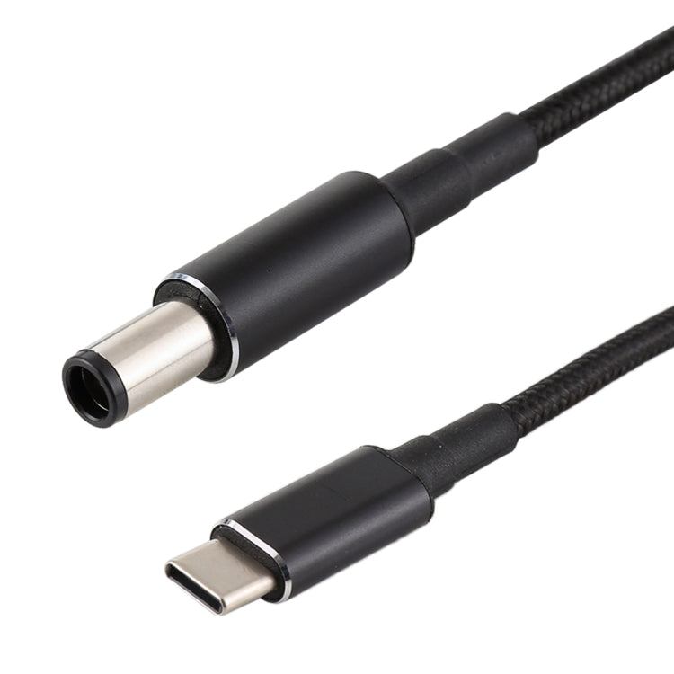 PD 100W 7,4 x 0,6 mm macho a USB-C / Type-C Cable de carga de alimentación de tejido de nailon macho para HP, longitud del cable: 1,7 m, 7.4 x 0.6mm for HP