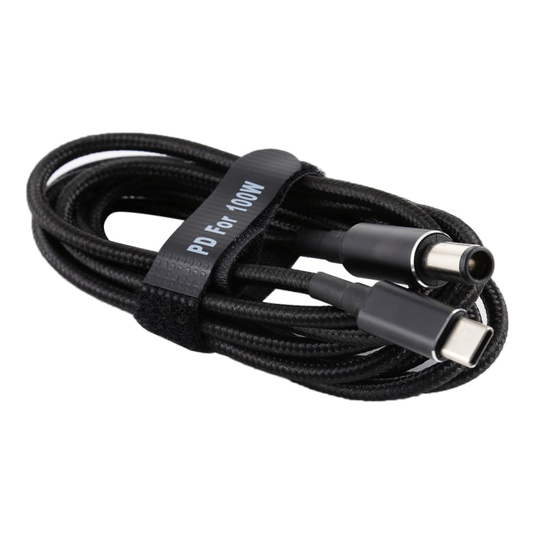 PD 100W 7,4 x 0,6 mm macho a USB-C / Type-C Cable de carga de alimentación de tejido de nailon macho para HP, longitud del cable: 1,7 m, 7.4 x 0.6mm for HP
