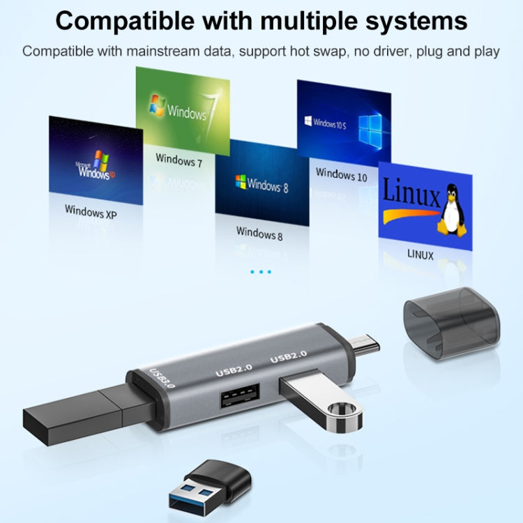 ADS-302C Estación de acoplamiento HUB multifunción tipo C / USB-C 3 en 1, ADS-302C